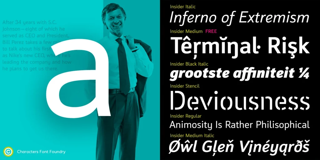 Gratis font Insider Pro expertises - Rene Verkaart