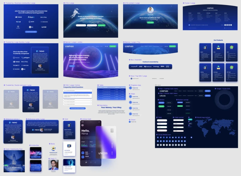 Cashaa design system Componenten - Rene Verkaart