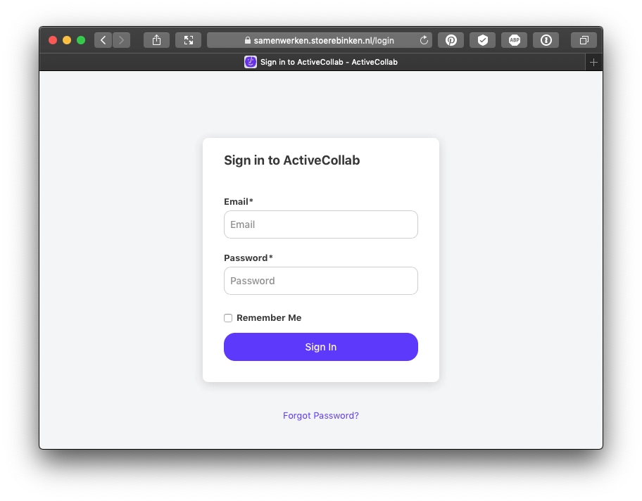 Active Collab website login - Rene Verkaart